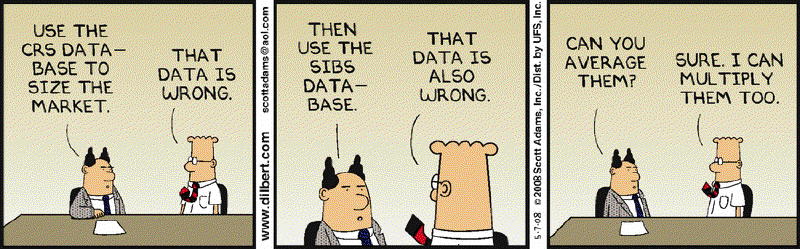 Dilbert: average and multiply wrong data