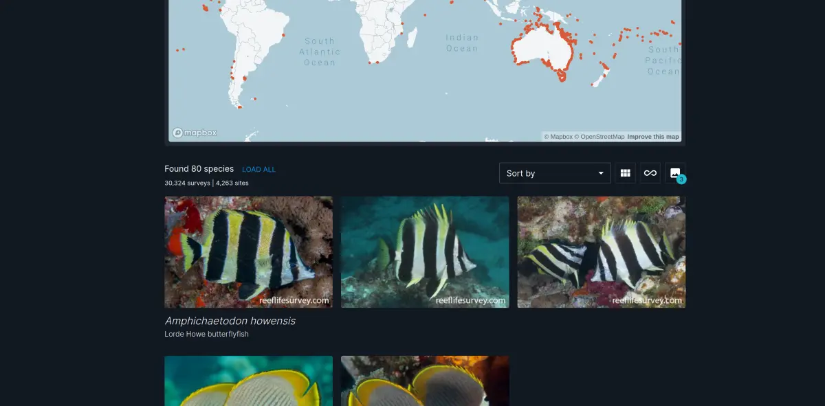 Screenshot of Reef Species of the World
