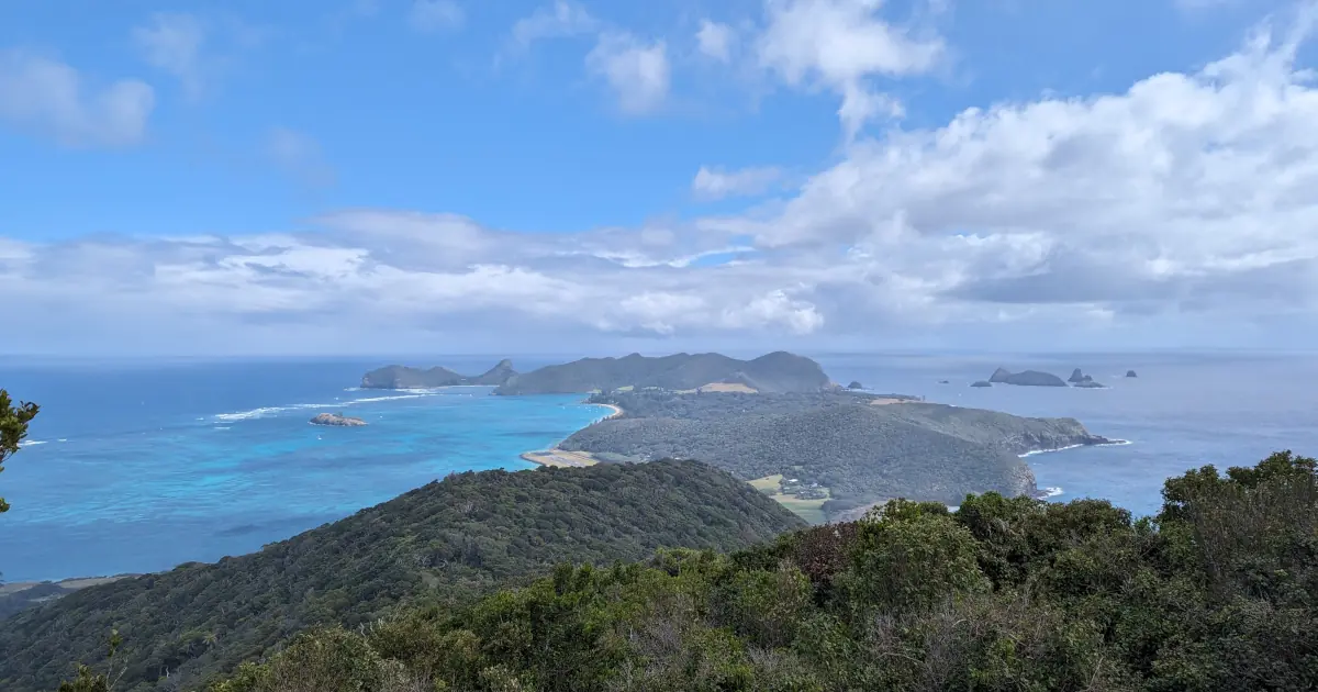 View from Lord Howe Island's Intermediate Hill (showcasing many RLS sites)