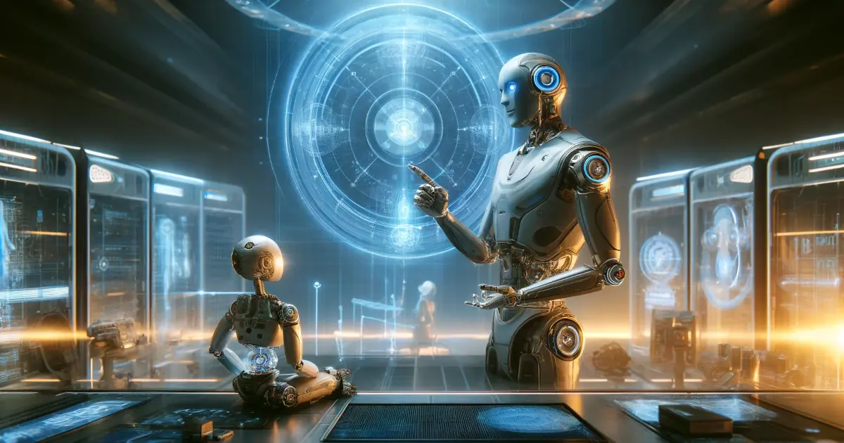 ChatGPT's depiction of a robot mentoring a robot