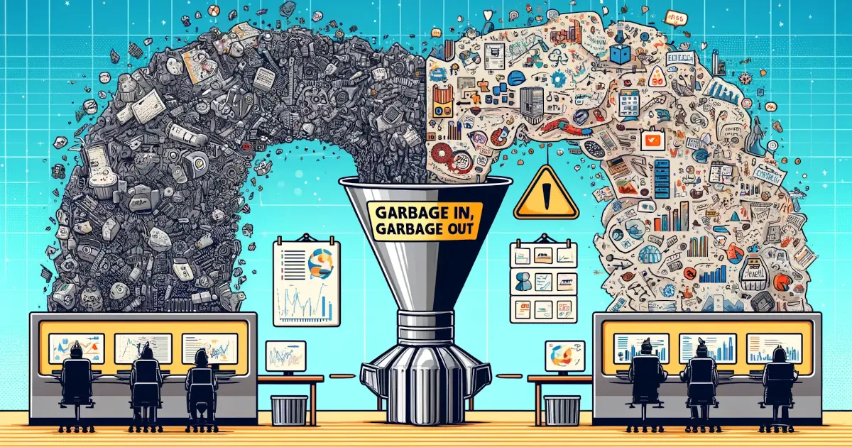 an illustration of the data 'garbage in, garbage out' concept