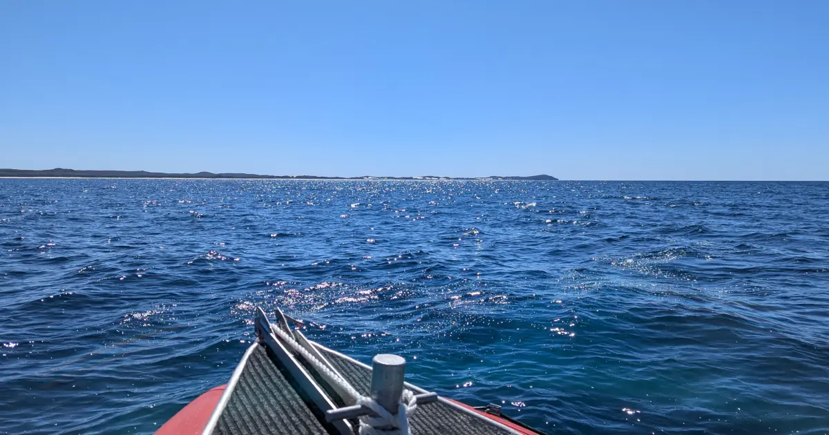 winter day on a boat off the east of Moreton Island