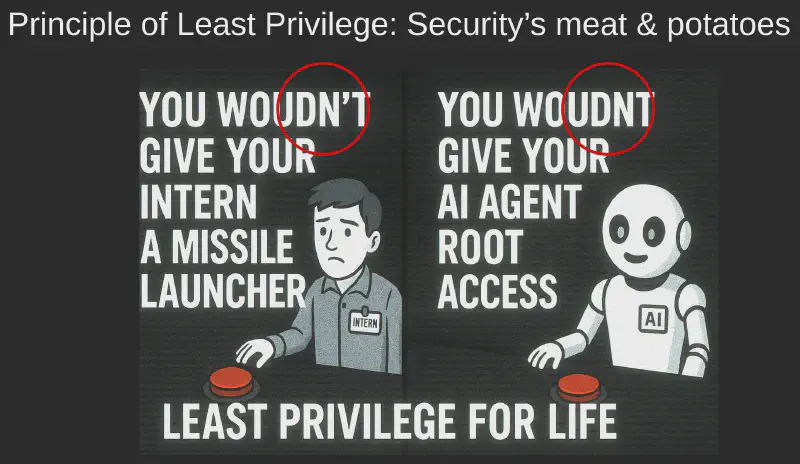 Least Privilege for Life slide (described in the text)
